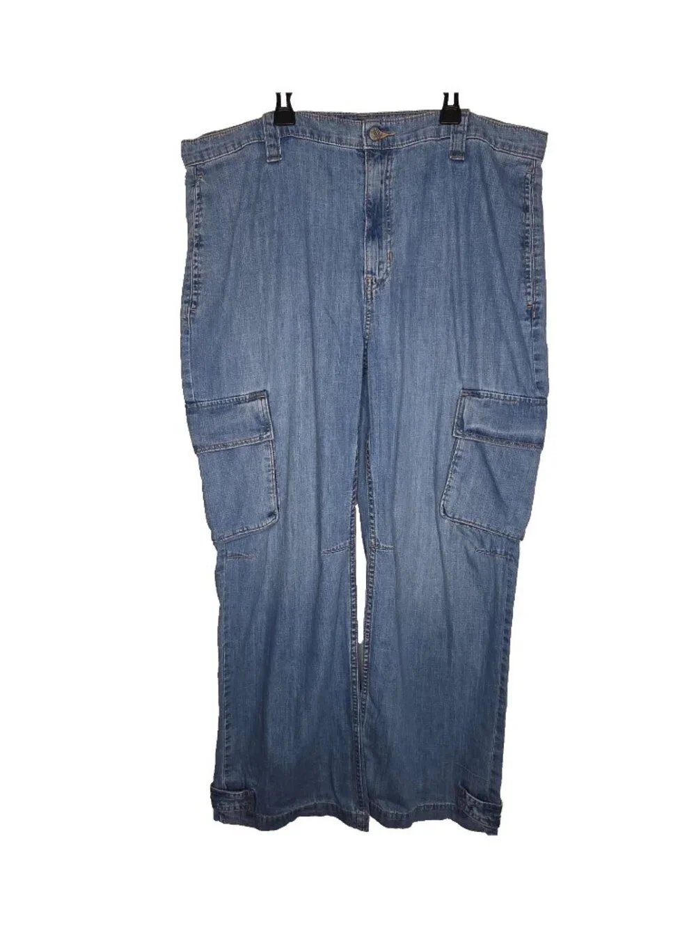 Banana Republic Barrel Cargo Denim Sz 34/18 Wide Leg Skater Street Utility Jeans